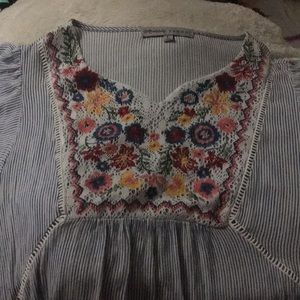 Flowery blue blouse